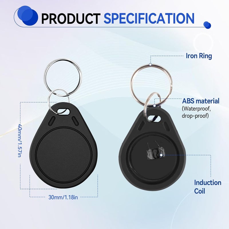 dcvbny 30Pcs Mif-are Ultralight C ULC Key Fob NFC Tag RFID Key Card, 13.56MHz Contactless Ticket IC MF0ICU2,RFID Keychain Compatible with Upgraded SAFLOK, KABA, ONITY & Salto Lock Systems (30 Pack) - Image 2